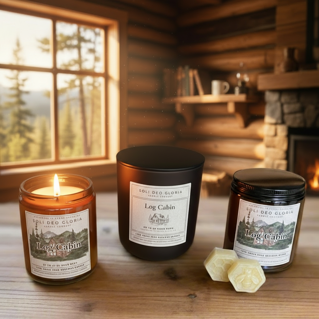 Log Cabin Beeswax Candle | Cozy Woodsy Fall & Winter Candle