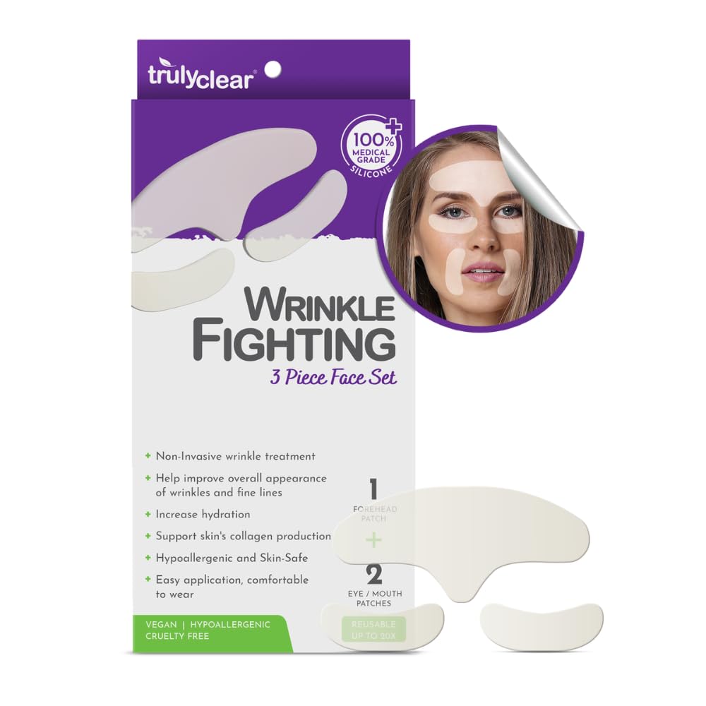 Truly Clear 20X Reusable Expression Line Smoothing, Medical-Grade Silicone for Overnight Wrinkle Reduction & Anti-Aging Hydration, Beautify Brow Lift Forehead Anti-Wrinkle Patch