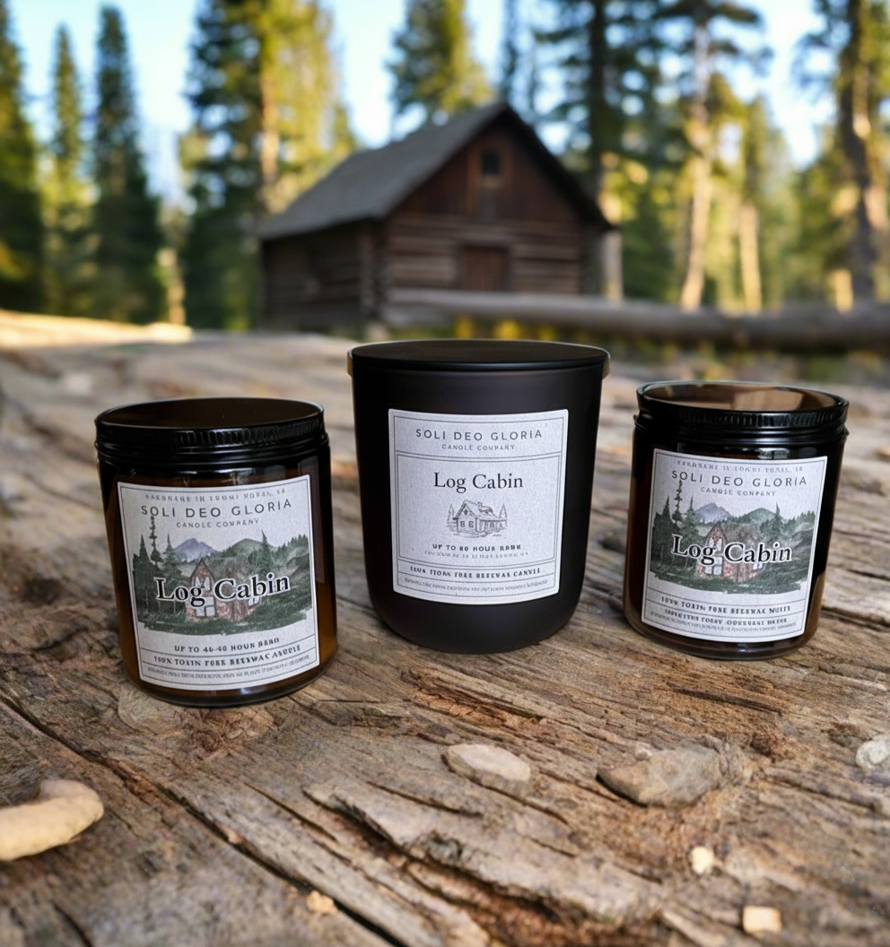 Log Cabin Beeswax Candle | Cozy Woodsy Fall & Winter Candle