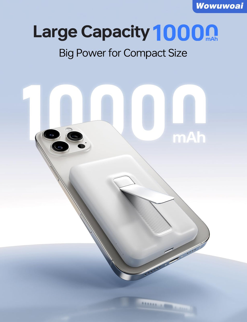 for Magsafe Portable Charger,10000mAh Wireless Magnetic Power Bank with USB C Charging and stand, Travel Essential for Magsafe Battery Pack Compatible with iPhone 17/air/16/15/14/13/12 Series