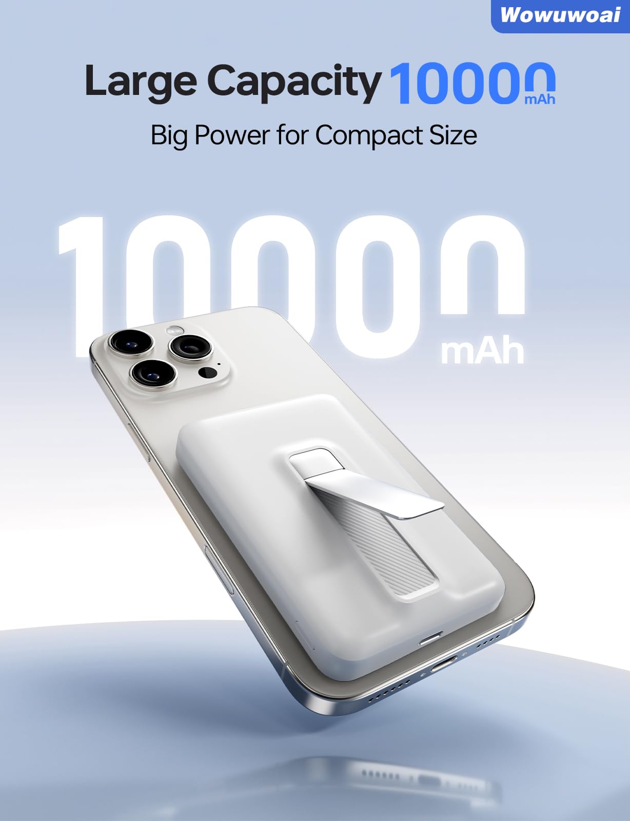 for Magsafe Portable Charger,10000mAh Wireless Magnetic Power Bank with USB C Charging and stand, Travel Essential for Magsafe Battery Pack Compatible with iPhone 17/air/16/15/14/13/12 Series
