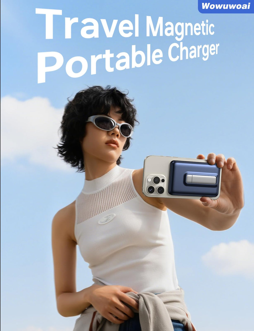 for Magsafe Portable Charger,10000mAh Wireless Magnetic Power Bank with USB C Charging and stand, Travel Essential for Magsafe Battery Pack Compatible with iPhone 17/air/16/15/14/13/12 Series