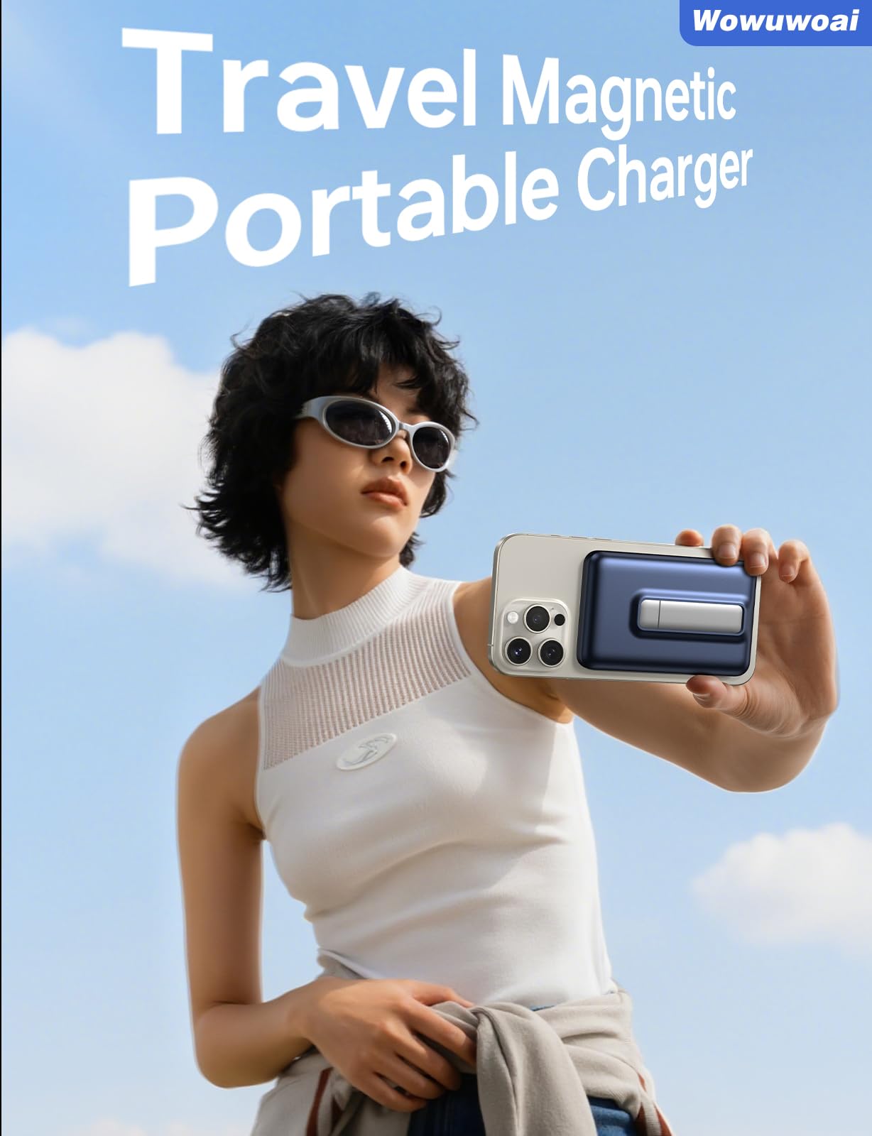 for Magsafe Portable Charger,10000mAh Wireless Magnetic Power Bank with USB C Charging and stand, Travel Essential for Magsafe Battery Pack Compatible with iPhone 17/air/16/15/14/13/12 Series