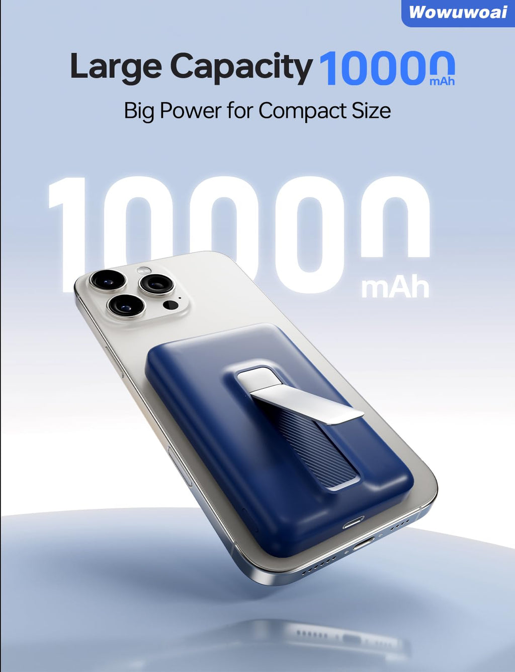 for Magsafe Portable Charger,10000mAh Wireless Magnetic Power Bank with USB C Charging and stand, Travel Essential for Magsafe Battery Pack Compatible with iPhone 17/air/16/15/14/13/12 Series