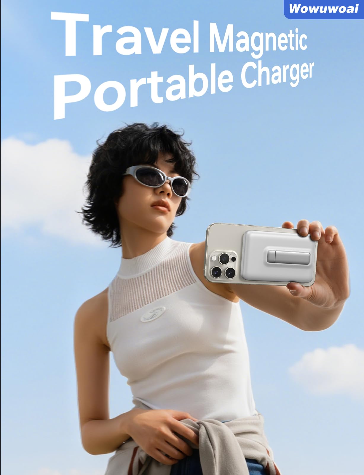 for Magsafe Portable Charger,10000mAh Wireless Magnetic Power Bank with USB C Charging and stand, Travel Essential for Magsafe Battery Pack Compatible with iPhone 17/air/16/15/14/13/12 Series