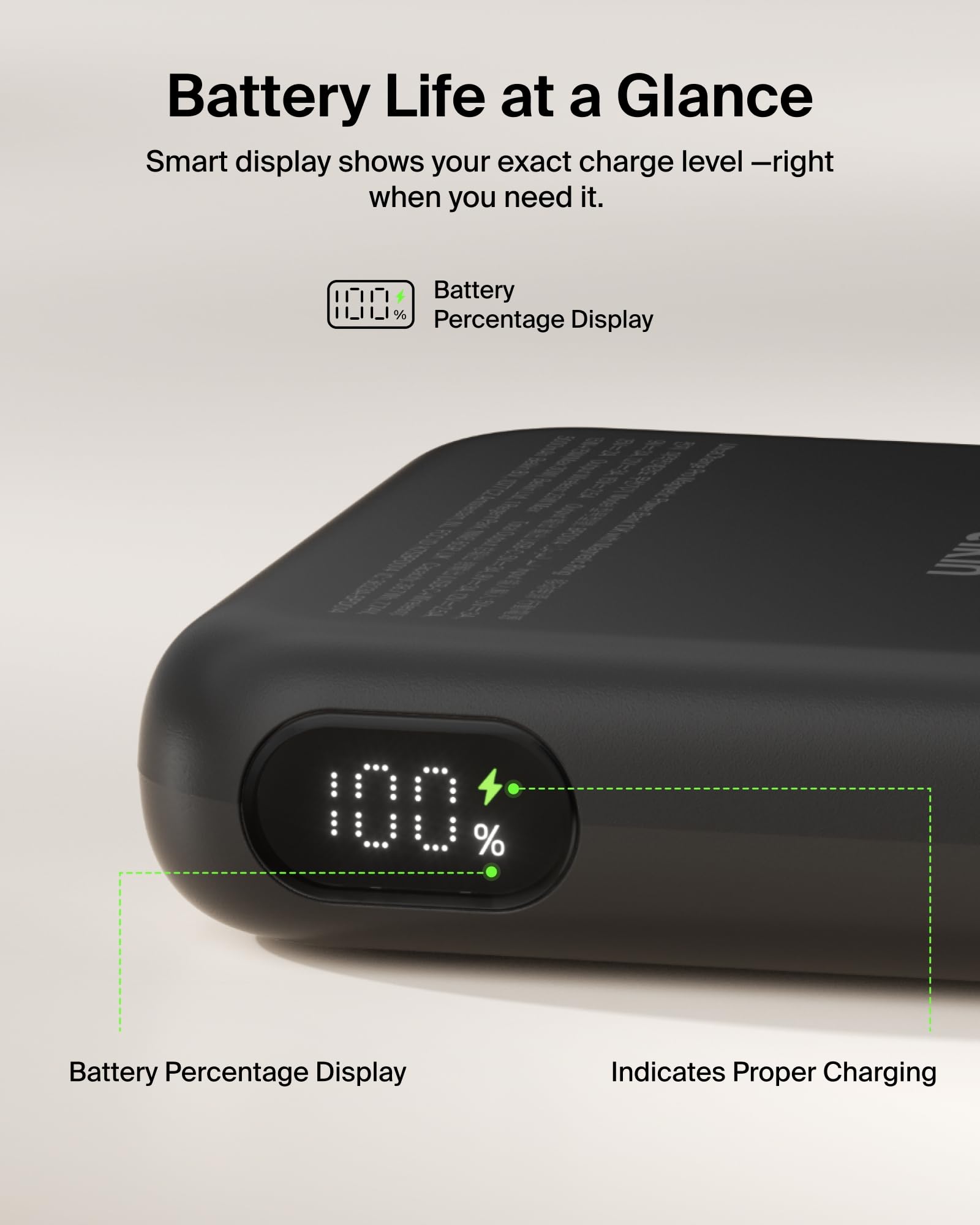 Belkin MagSafe Power Bank 10,000mAh, Qi2.2 25W Portable Charger w/Kickstand, Magnetic Back Supports MagSafe Accessories, Digital Display, Wireless Charging Battery Pack for iPhone 17, Pixel - Sand