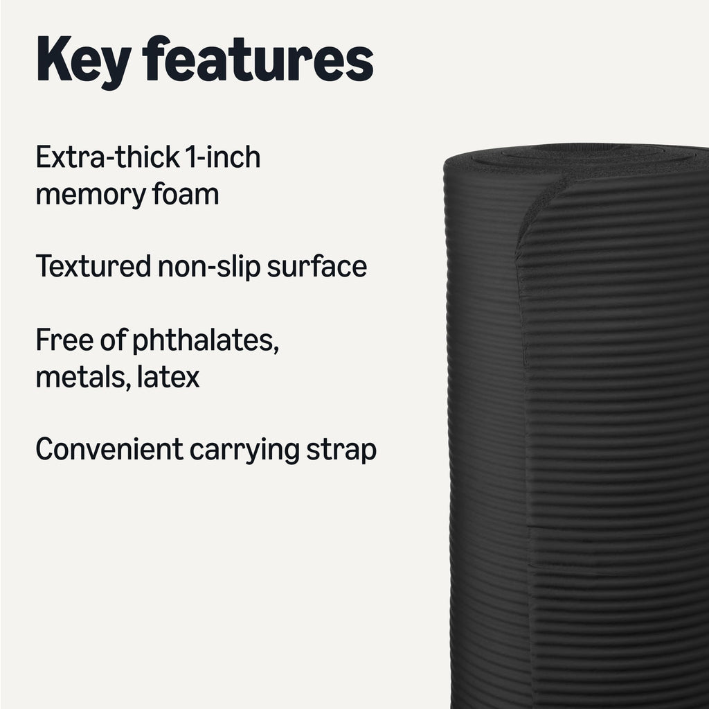 Amazon Basics Extra Thick Exercise Yoga Mat with Carrying Strap