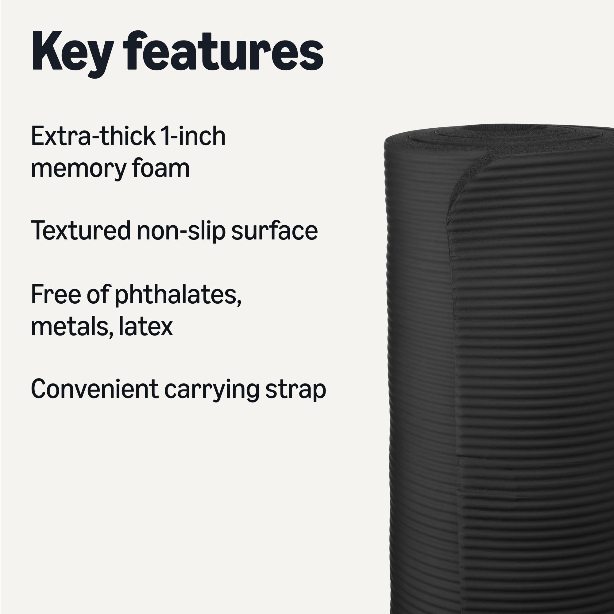 Amazon Basics Extra Thick Exercise Yoga Mat with Carrying Strap