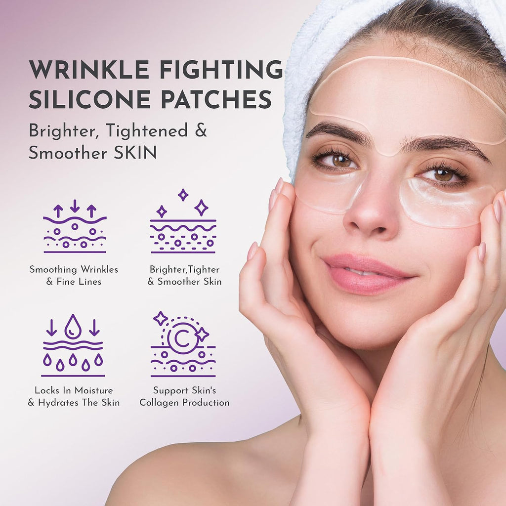 Truly Clear 20X Reusable Expression Line Smoothing, Medical-Grade Silicone for Overnight Wrinkle Reduction & Anti-Aging Hydration, Beautify Brow Lift Forehead Anti-Wrinkle Patch