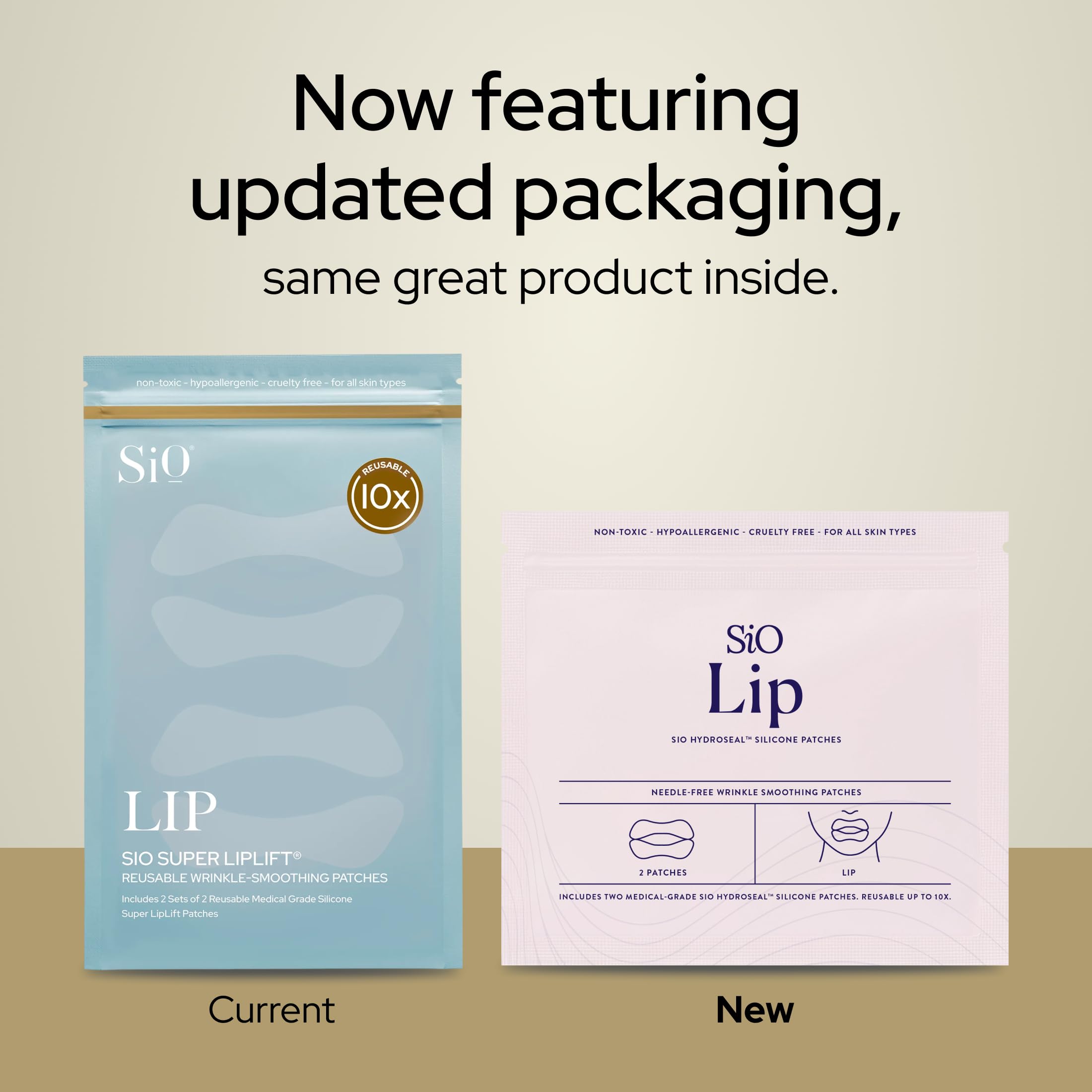 SiO Beauty Super LipLift - Wrinkle-Smoothing, Medical-Grade Silicone Patches for Fine Lines - Reusable Up to 10x - Cruelty-Free & Eco-Friendly Beauty Patches for Lips & Smiles - 1 Set (2 Patches)
