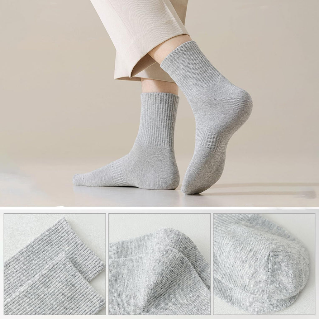 30 Pairs Long Socks Unisex, 6.7" Crew Height Cotton Socks, Sweat Absorbing Breathable Casual Athletic Socks for Women and Men