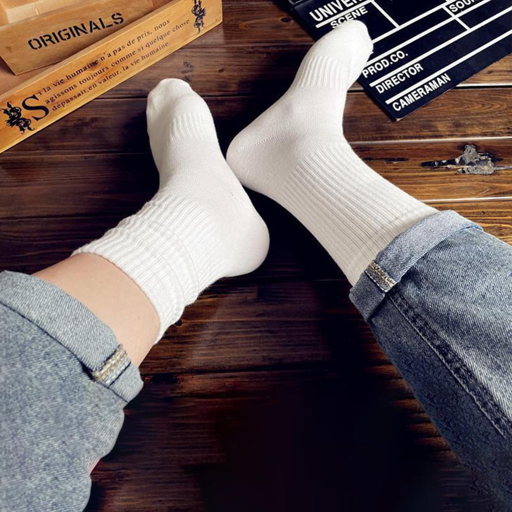 30 Pairs Long Socks Unisex, 6.7" Crew Height Cotton Socks, Sweat Absorbing Breathable Casual Athletic Socks for Women and Men