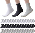 30 Pairs Long Socks Unisex, 6.7" Crew Height Cotton Socks, Sweat Absorbing Breathable Casual Athletic Socks for Women and Men
