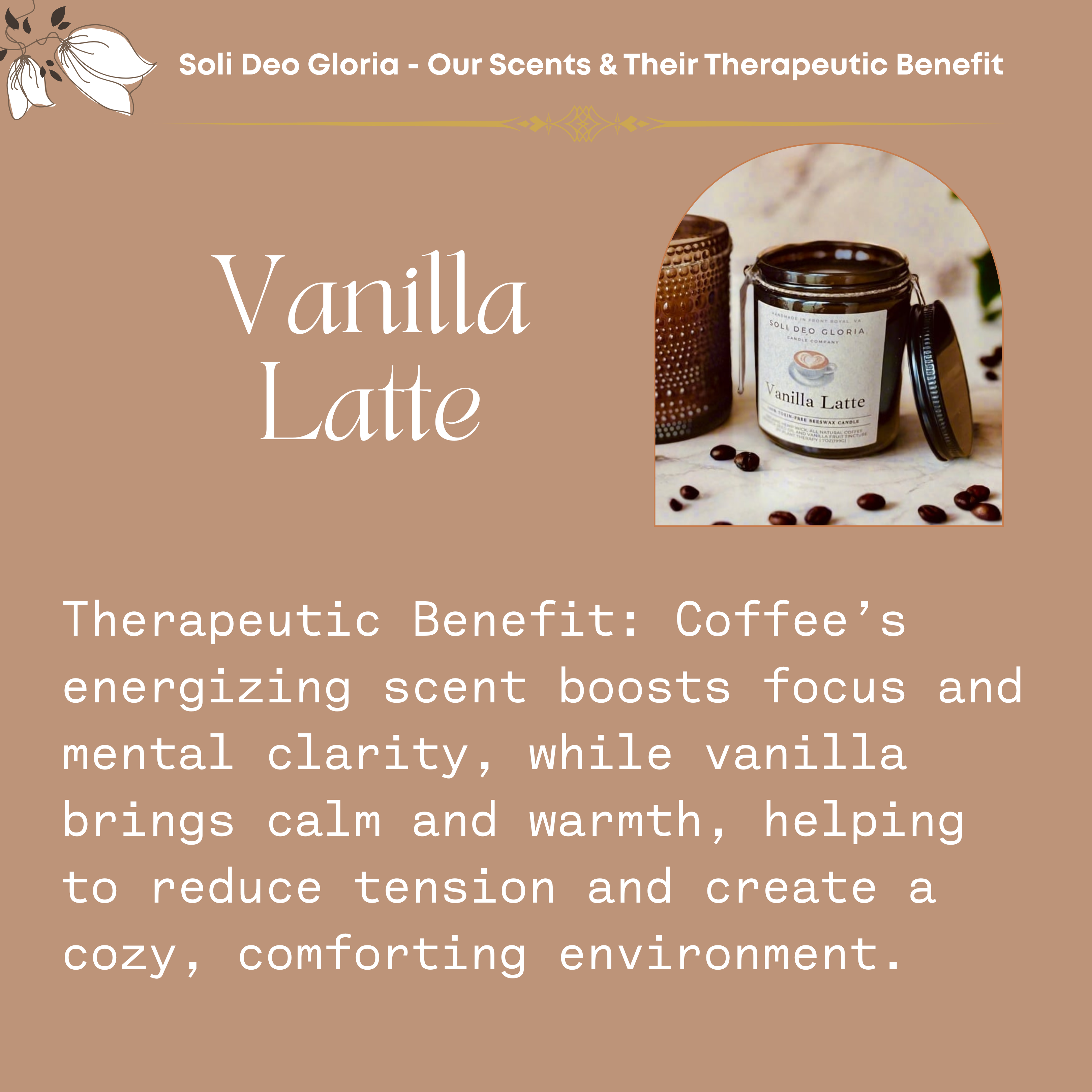 Vanilla Latte | Coffee & Vanilla Beeswax Candle