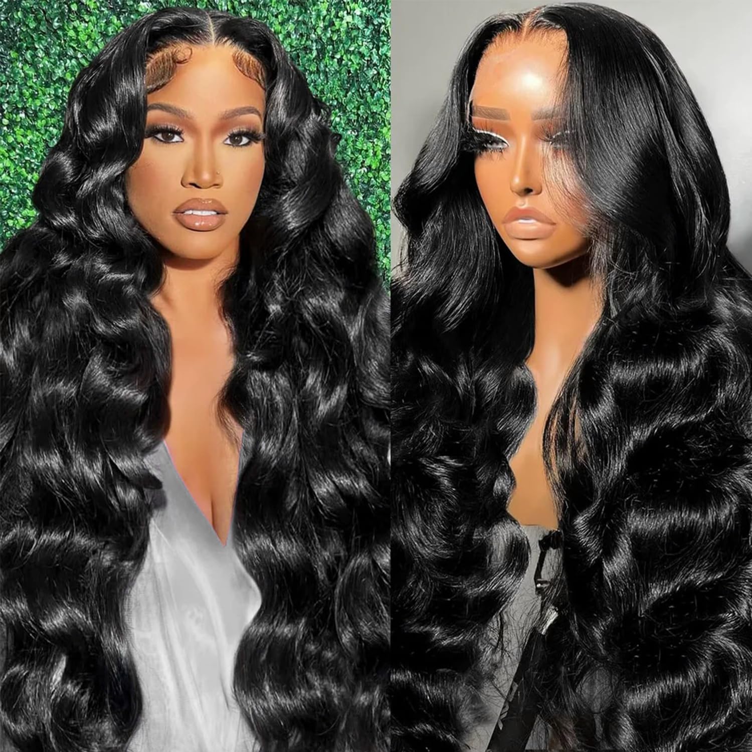 Body Wave Lace Front Wigs Human Hair 200 Density 13x6 HD Lace Frontal Wigs for Women Glueless Wigs Human Hair Body Wave Wig Pre Plucked Natural Black 26 Inch