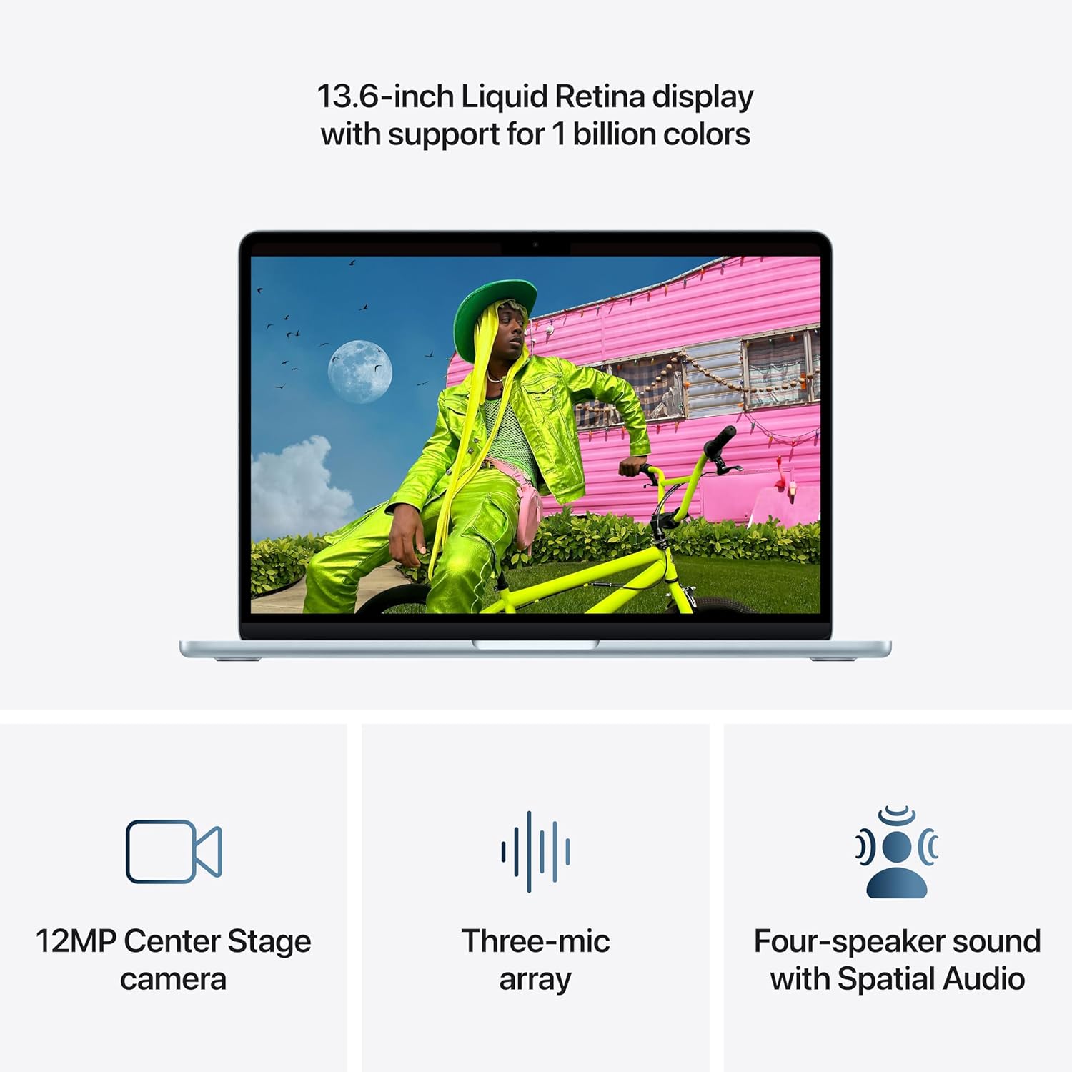 Apple 2026 MacBook Air 13-inch Laptop with M5 chip: Built for AI, 13.6-inch Liquid Retina Display, 24GB Unified Memory, 1TB SSD, 12MP Center Stage Camera, Touch ID, Wi-Fi 7; Sky Blue