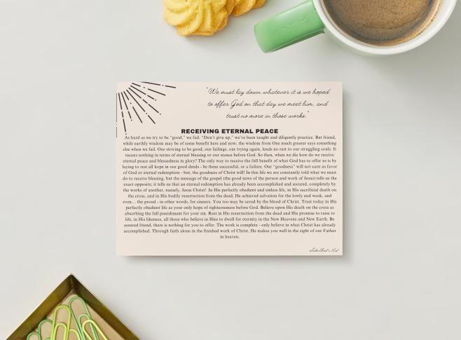 Peace In Death | Rest In Christ Gospel Tract Postcard (Digital Download)