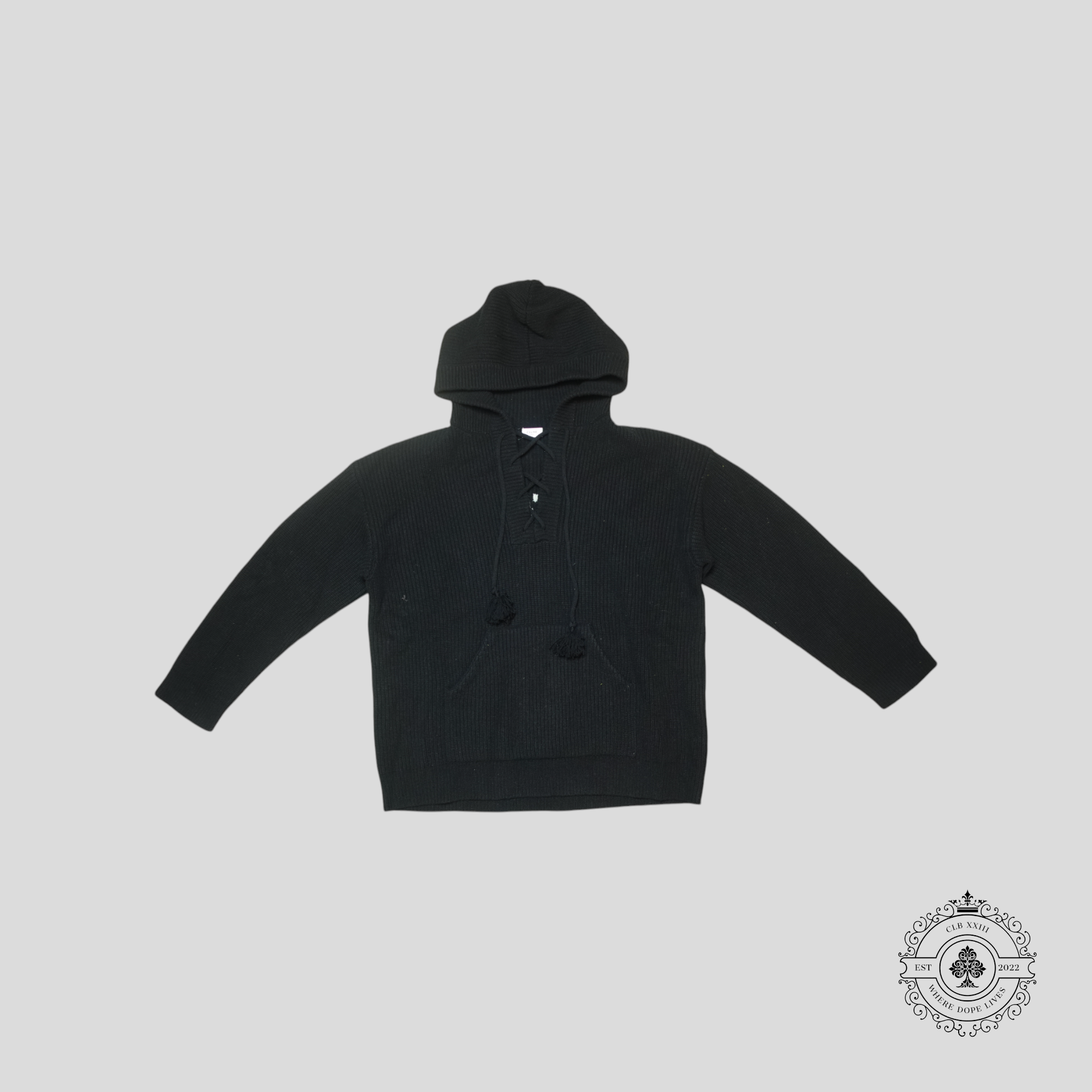 Celine Please Dream of Me Jacquard Wool Hoodie in Black