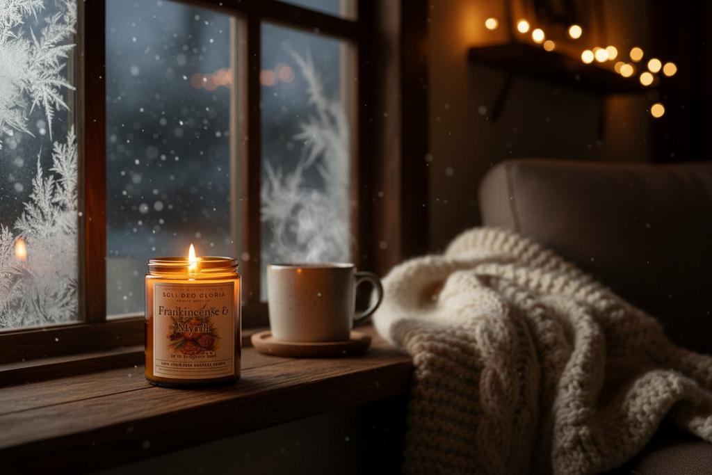 Frankincense & Myrrh Beeswax Candle | Essential Oil Infused