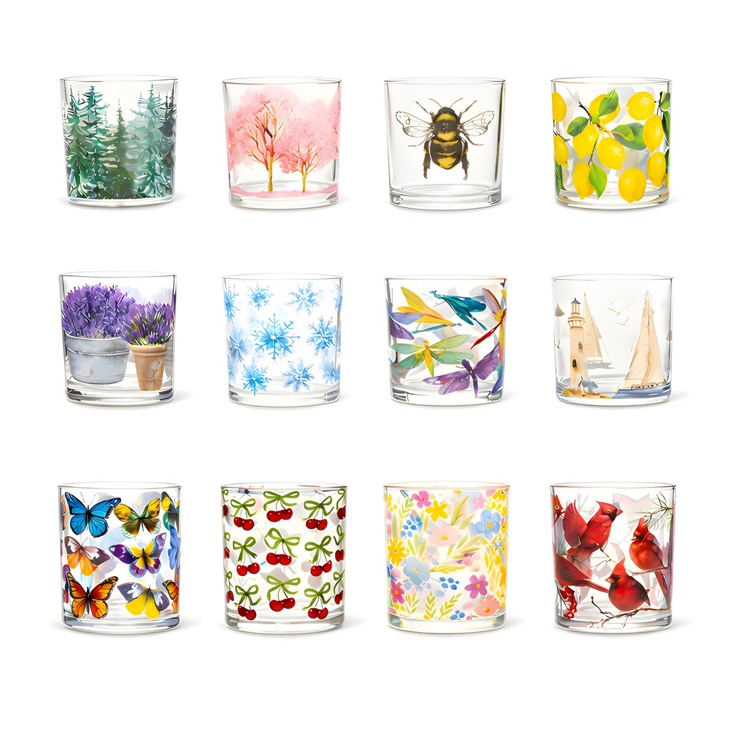 Fluttering Dragonflies Glass Votive 3 Inch Holder